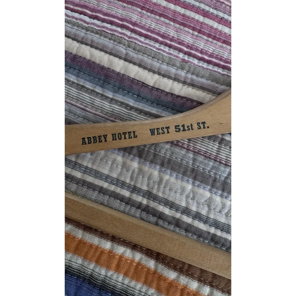 Vtg 5 pc Lot Antique Wire Hangers Advertising Wooden Clothes ny nj fl mo